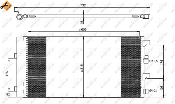 Condensatore, Climatizzatore - 35969 NRF