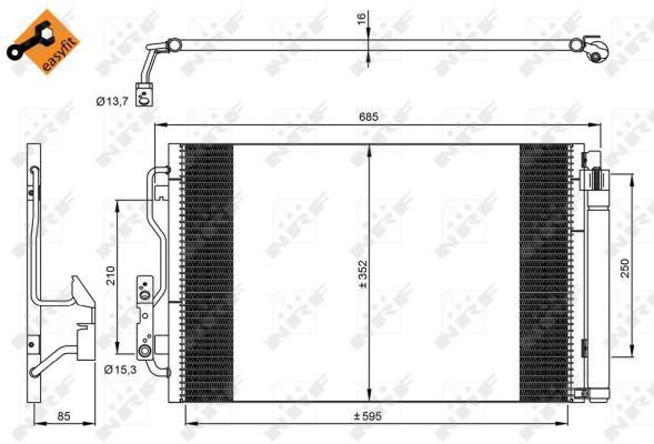 Condenser, air conditioning - 35970 NRF