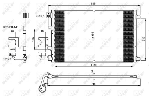 Condenser, air conditioning - 35973 NRF