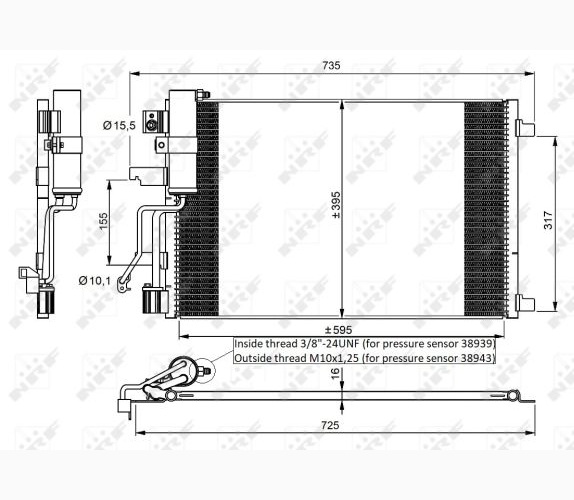 Конденсатор, кондиционер - 35975 NRF