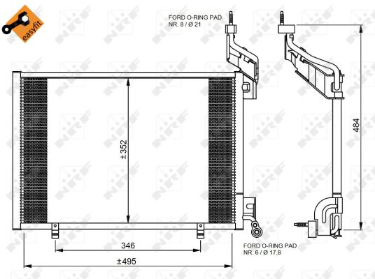 Condenser, air conditioning - 35976 NRF
