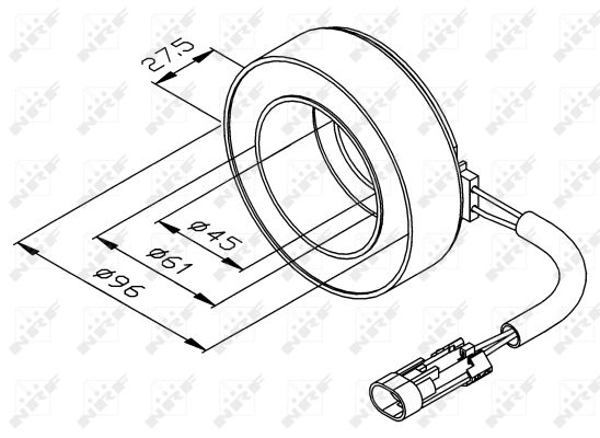 Bobina, Compressore- Innesto elettromagnetico - 38470 NRF