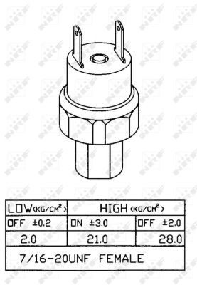 Pressure Switch, air conditioning - 38919 NRF