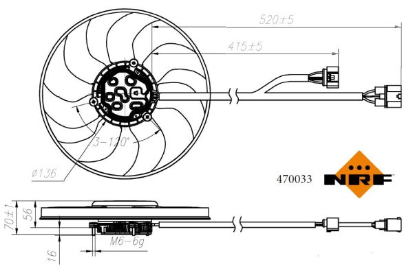 Ventola, Raffreddamento motore - 470033 NRF