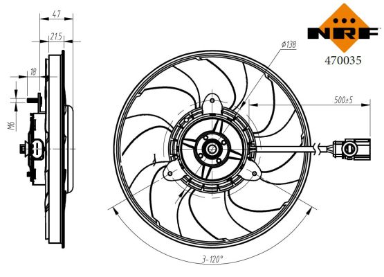 Ventola, Raffreddamento motore - 470035 NRF