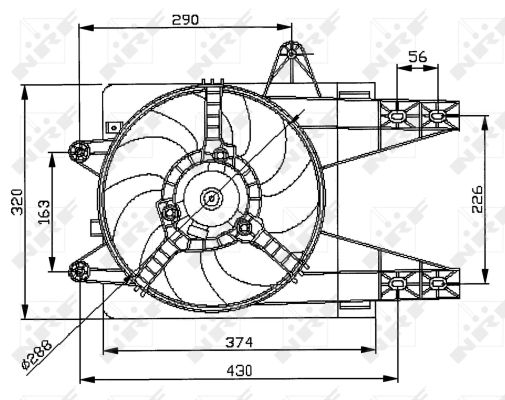 Ventola, Raffreddamento motore - 47038 NRF