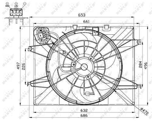Ventola, Raffreddamento motore - 47564 NRF