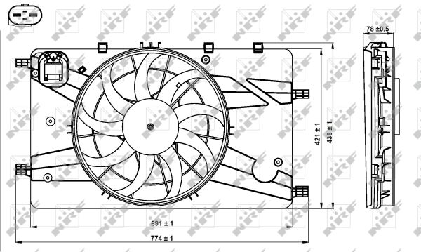 Ventola, Raffreddamento motore - 47757 NRF