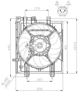 Ventola, Raffreddamento motore - 47936 NRF