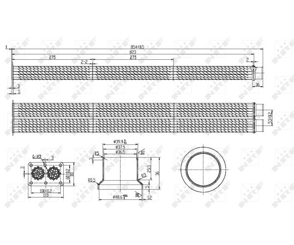 Радиатор, рециркуляция ОГ - 48101 NRF