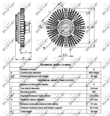 Сцепление, вентилятор радиатора - 49519 NRF