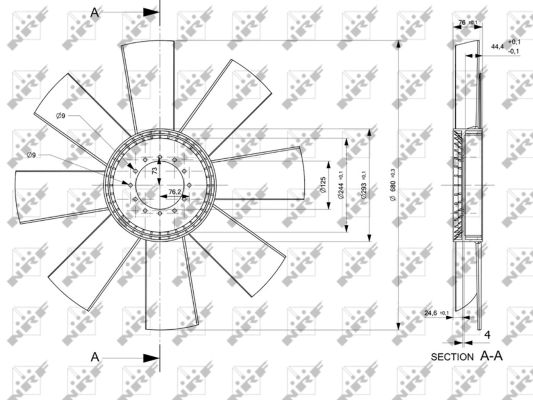Fan Wheel, engine cooling - 49800 NRF
