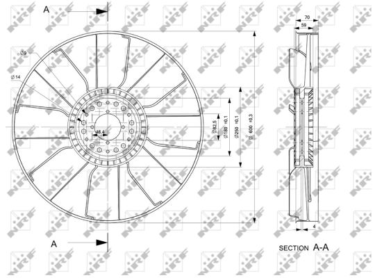Fan Wheel, engine cooling - 49833 NRF