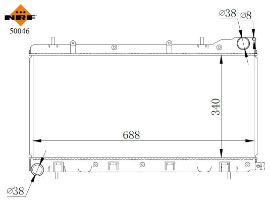 Радиатор, охлаждение двигателя - 50046 NRF