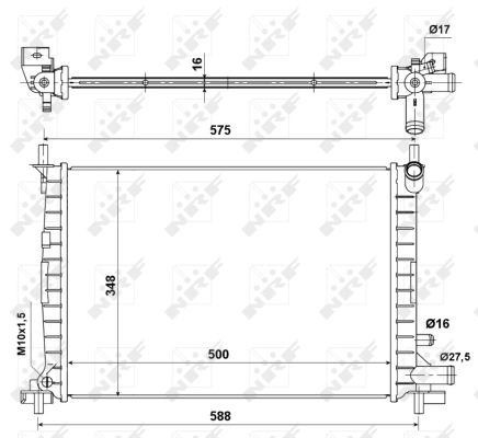 Radiator, engine cooling - 50130A NRF