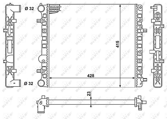 Radiator, engine cooling - 50140 NRF