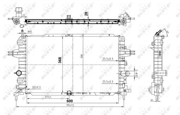 Radiator, engine cooling - 50143 NRF