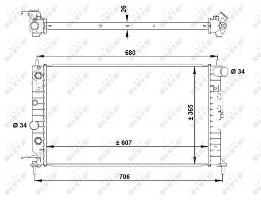 Radiator, engine cooling - 50219A NRF
