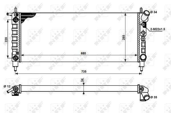 Radiator, engine cooling - 50242 NRF