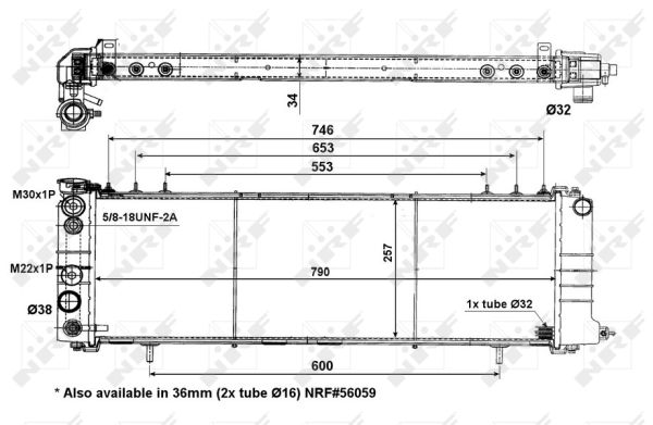 Radiator, engine cooling - 50321 NRF