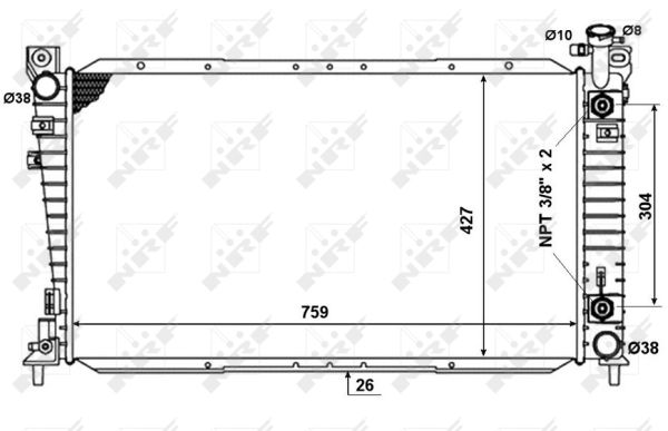 Radiator, engine cooling - 50334 NRF