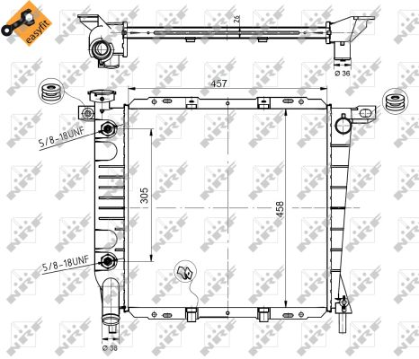 Radiator, engine cooling - 50379 NRF