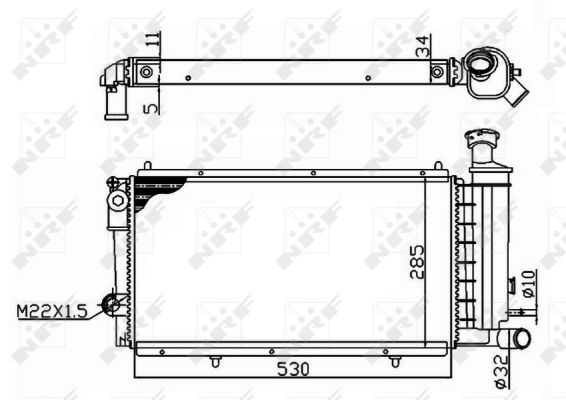 Radiator, engine cooling - 50406A NRF