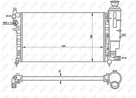 Radiator, engine cooling - 50428 NRF