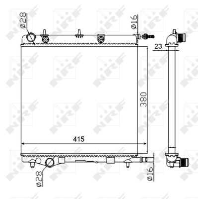 Radiator, engine cooling - 50430A NRF