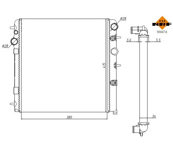 Radiator, engine cooling - 50447A NRF
