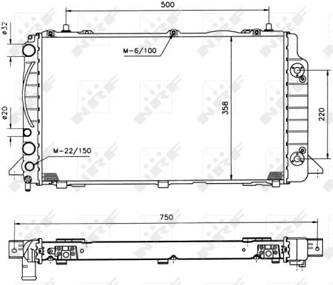 Radiator, engine cooling - 50528 NRF