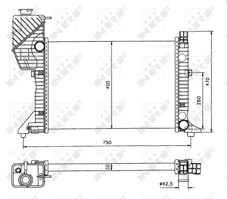 Radiator, engine cooling - 50559 NRF