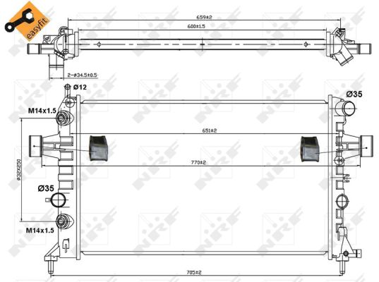 Radiator, engine cooling - 50562 NRF
