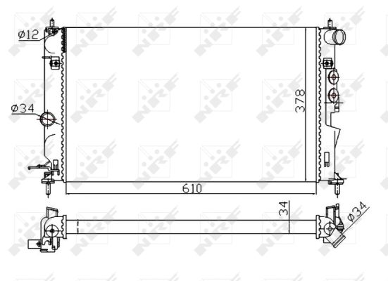 Radiator, engine cooling - 50563A NRF