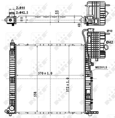 Radiator, engine cooling - 50583 NRF
