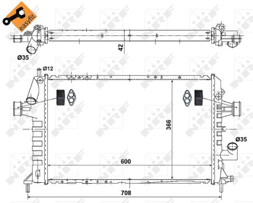 Radiator, engine cooling - 506616 NRF