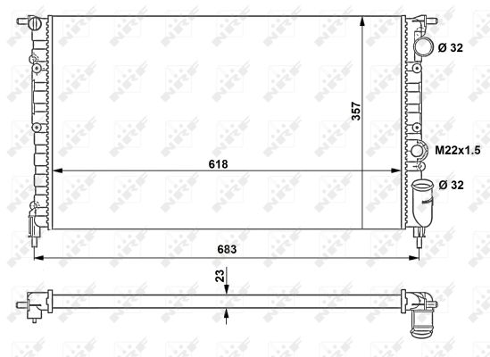 Radiator, engine cooling - 507465 NRF