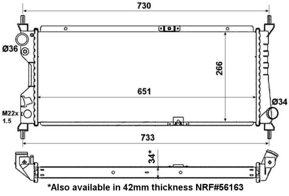 Радиатор, охлаждение двигателя - 507522 NRF
