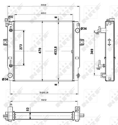 Radiator, engine cooling - 507567 NRF