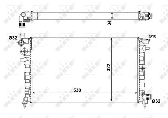 Radiatore, Raffreddamento motore - 509502A NRF