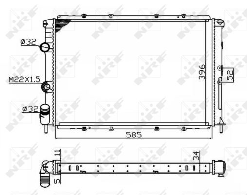 Radiator, engine cooling - 509503A NRF
