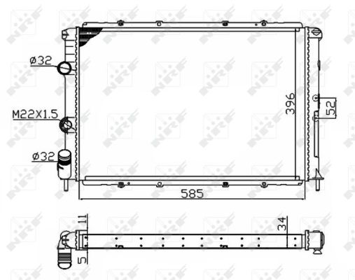 Radiator, engine cooling - 509503 NRF