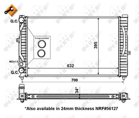 Radiator, engine cooling - 509504 NRF