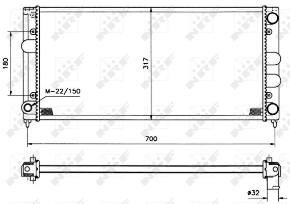 Радиатор, охлаждение двигателя - 509506 NRF