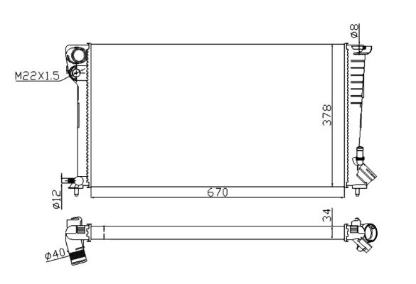 Radiator, engine cooling - 509510A NRF