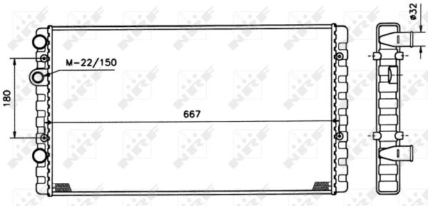 Радиатор, охлаждение двигателя - 509521 NRF