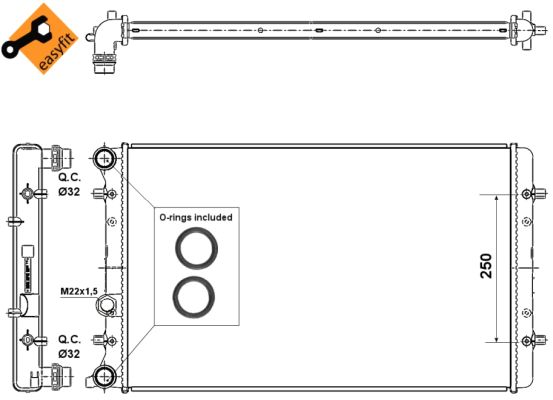Radiator, engine cooling - 509529 NRF