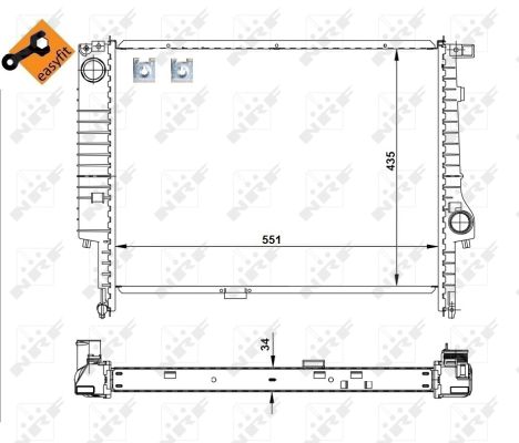 Radiator, engine cooling - 509558 NRF