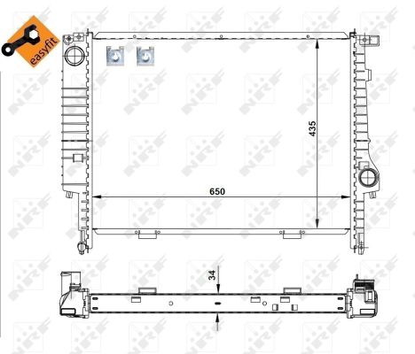 Radiator, engine cooling - 509588 NRF
