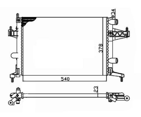 Radiator, engine cooling - 509596 NRF